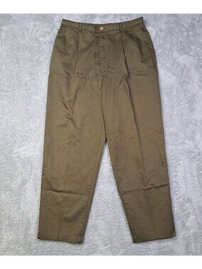 Levis Sportswear Size 18 Dress Pants Dark Green Pleated Front Relaxed Fit Style